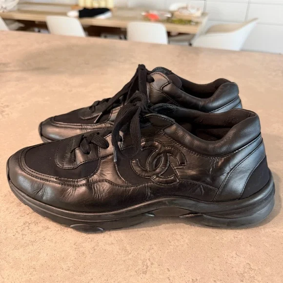 CHANEL Mens Black Sneakers Size 45 - Picture 8 of 14